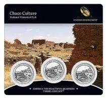 Stati Uniti d\'America FDC.2012 Set of 3 coins of 1/4 $ Chaco Culture