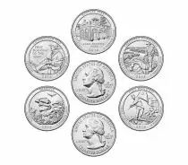 Stati Uniti d\'America Serial of 5 quarters - America the Beautiful Quarters 2016