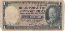 Straits Settlements 1 dollar - George V - Tigre - Serial K.18 - 1935