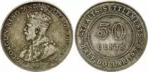 Straits Settlements 50 Cent George V - 1920 - Argent
