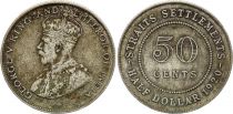 Straits Settlements 50 Cent George V - 1920 - Silver