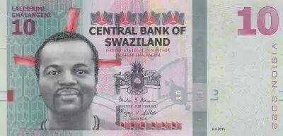 Suazilandia 10 Emalangeni - King Mswati III - Dancers - 06-09-2015 - Serial AB