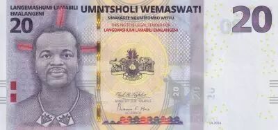 Suazilandia 20 Emalangeni King Mswati III - 2024