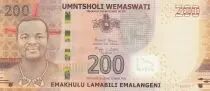 Suazilandia 200 Emalangeni - King Mswati III - Animals, village - 2017