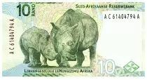 Sud Africa 10 Rand - Nelson Mandela - White rhinoceros with rings - UNC - P.138