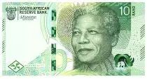 Sud Africa 10 Rand - Nelson Mandela - White rhinoceros with rings - UNC - P.138