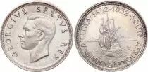 Sud Africa 5 Shillings, George VI, Cape Anniversary - 1952 - Silver