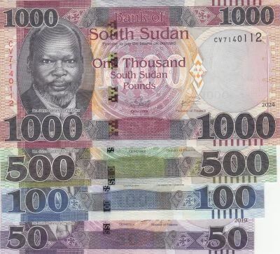 Sud Soudan S�rie 4 billets  50,100,500,1000 pounds - J. Garang de Mabior - 2019-2024