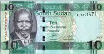 Sud Sudan 10 Pounds, Dr John Garang de Mabior - Buffalo - 2015