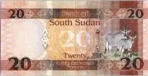 Sud Sudan 20 Pounds, Dr John Garang de Mabior - Antelopes - 2015