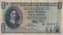 Sud�frica 1 Pound - Jan Van Riebeek - Lion - 11-11-1950 - Serial B.65 - P.92c