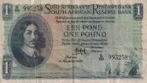 Sud&aacute;frica 1 Pound - Jan Van Riebeek - Lion - 13-11-1950 - Serial B.66 - P.93d