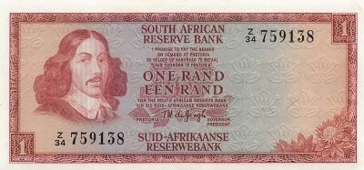 Sud�frica 1 Rand - Jan Van Riebeeck - ND (1975) - Remplacement - P.115
