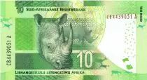 Sud&aacute;frica 10 Rand - Nelson Mandela - White rhinoceros with rings - UNC - P.138