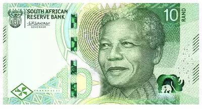 Sud�frica 10 Rand - Nelson Mandela - White rhinoceros with rings - UNC - P.138