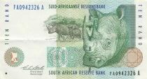 Sud&aacute;frica 10 Rand - Rhinoceros - ND (1993) - P.123