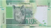 Sud&aacute;frica 10 Rand Nelson Mandela - White rhinoceros - 2016 - Serial MS
