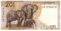 Sud&aacute;frica 20 Rand - Nelson Mandela - Elephants, rings - 2023 - Letter B