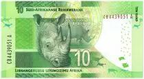 S&uuml;dafrika 10 Rand Nelson Mandela - White rhinoceros with rings