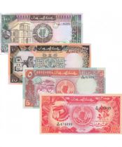 Sudan Set of 4 banknotes from Sudan - 1987 to 1989