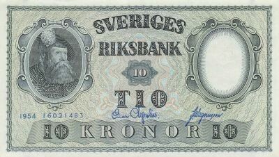 Suecia 10 Kronor - Gustav Vasa - 1954 - P.43