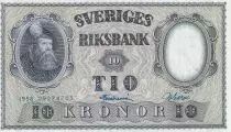 Suecia 10 Kronor - Roi Gustaf Vasa - 1958 - UNC - P.43c
