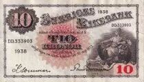 Suecia 10 Kronor - Svea - Gustav Vasa - 1938 - Serial DD - P.34u