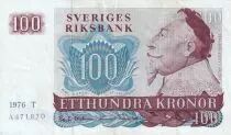 Suecia 100 Kronor - Gustav II Adolf - Boat - 1976 - Serial T