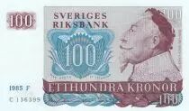 Suecia 100 Kronor - Gustav II Adolf - Boat - 1985 - Serial F - P.54c