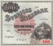 Suecia 100 Kronor - Svea - Gustav Vasa - 1961 - Serial P - P.48c