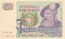Suecia 5 Kronor - Gustav Vasa - 1978 - BX - UNC - P.51d