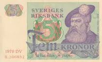 Suecia 5 Kronor - Gustav Vasa - 1978 - Serial DV - P.51d