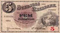 Suecia 5 Kronor - Svea - Gustav Vasa - 1952 - Serial P - P.33ai