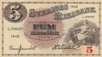Suecia 5 Kronor Svea - Gustav Vasa - 1948 - L.359187