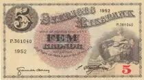 Suecia 5 Kronor Svea - Gustav Vasa - 1951 - Serial P