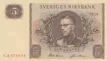 Suecia 5 Kronor Svea - Gustav VI - 1954 - Serial CA