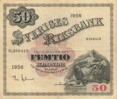 Suecia 50 Kronor - Mother Svea - 1956 - P.44