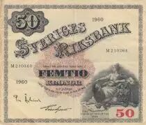 Suecia 50 Kronor - Svea - Gustav Vasa - 1960 - Serial M - P.47b
