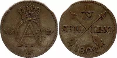 Su�de 1/12 skilling - Gustaf IV Adolf - 1802