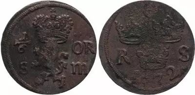 Su�de 1/6 Ore Carl XI - Armoiries - 1672