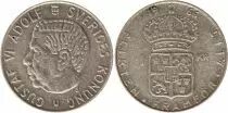 Su&egrave;de 1 Krona 1966U - Armoiries, Gustaf VI - Argent