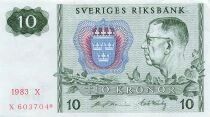 Su&egrave;de 10 Kronor - 1983 - Remplacement - P.52