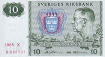Suède 10 Kronor - Roi Gustaf VI - 1985 - X - P.52e