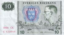 Suède 10 Kronor - Roi Gustaf VI - Années et séries variées - TB à TTB