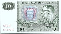 Suède 10 Kronor  Carl XVI Gustaf - 1966 - E - p.Neuf - P.52b