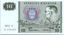 Suède 10 Kronor  Carl XVI Gustaf - 1975 - S - Neuf - P.52c