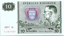 Suède 10 Kronor  Carl XVI Gustaf - 1977 - D - Neuf - P.52d
