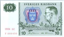 Suède 10 Kronor Roi Gustaf VI - 1984