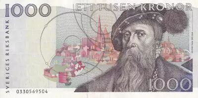 Su�de 1000 Kronor - Gustav Vasa - Agriculture - 1990 - P.60a