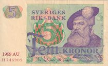 Suède 5 Kronor - Gustav Vasa - 1969 - Série AU - P.51a